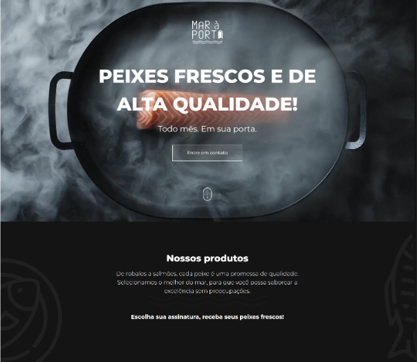 Landing page de peixaria